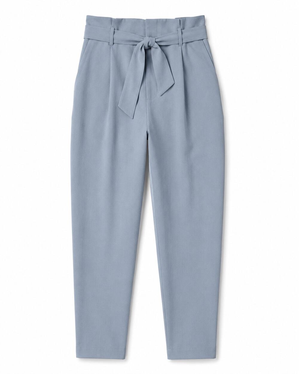 Athleta Skyline Pant II Womens 4 Periwinkle Blue Paperbag Waist Tie Belt Crop - Picture 2 of 11